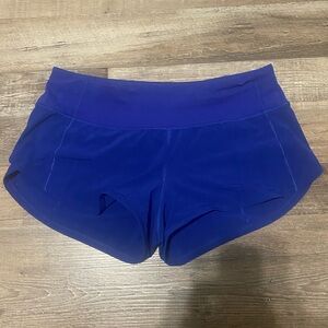 Lululemon Athletica Blue 2.5 speed up shorts